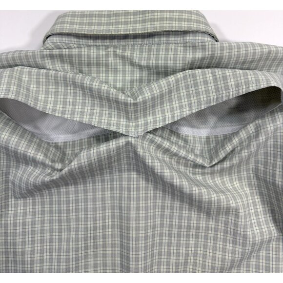 Poncho Mens Western Shirt Pearl Snap Size XL Reg Fit Light Green Fishing Outdoor - Picture 5 of 14